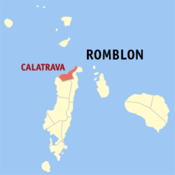Map of Romblon with Calatrava highlighted