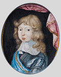 Pierre Signac: Karl XI. als Kind, um 1662, Gouache auf Pergament, 38×33 mm