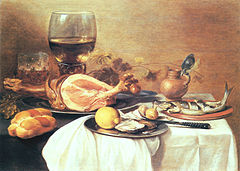 Pieter Claesz, Still life with a glass of roemer, 1645.