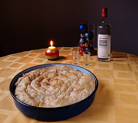A Serbian rolled pie.