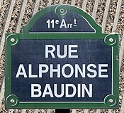 Plaque Rue Alphonse Baudin - Paris XI (FR75) - 2021-05-23 - 1.jpg