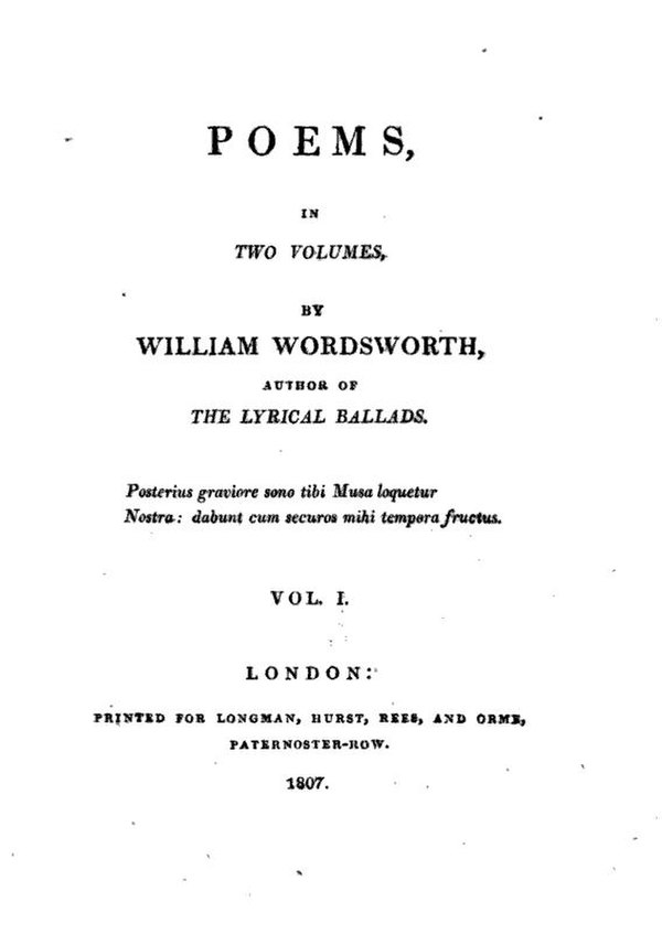 Title page of William Wordsworth's Poems in Two Volumes