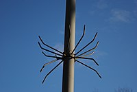 Pole with anti-climb device - 2020-12-19 - Andy Mabbett - 01.jpg