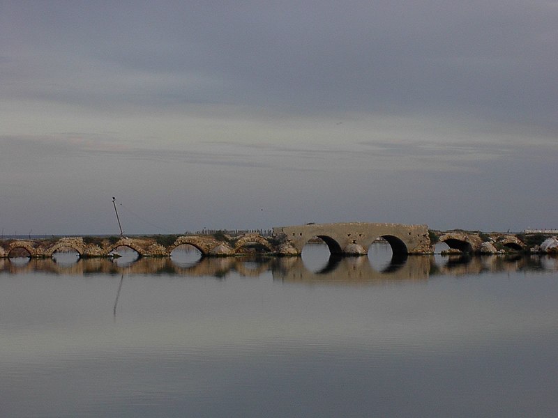 صورة:Pont romain sur Sebkha Halk El Menzel près de Hergla.jpg