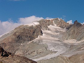 Vue de la pointe Marcel Kurz depuis le refuge Nacamuli au col Collon.