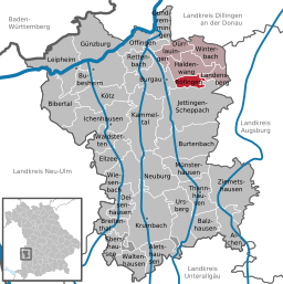 Läget för Röfingen i Landkreis Günzburg