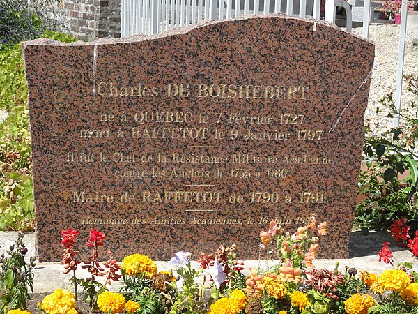 Memorial of Charles de Boishébert at Raffetot.