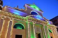 Particolare delle illuminazioni per le festività patronali del 1-2-3 luglio 2014, basilica dei Santi Gervasio e Protasio, Rapallo, Liguria, Italia