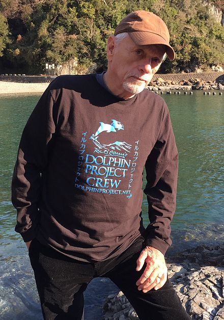 Ric O'Barry at the Cove in Taiji, Japan, in 2014