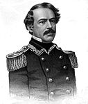 Dessin de Robert Edward Lee vers 1858 en uniforme de colonel de l'Union visiblement inspiré de la photographie ci-contre.