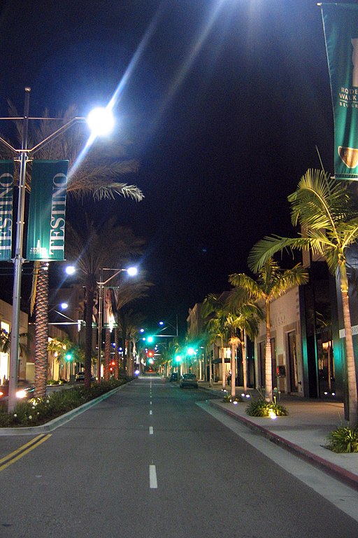 Rodeo Drive at night - Feet on Foreign Lands