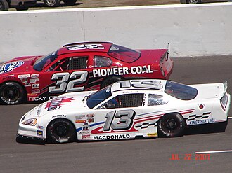 Rollie MacDonald racing side-by-side with Ricky Craven at the 2007 IWK 250 at Riverside International Speedway Rollie MacDonald racing side-by-side with Ricky Craven at the 2007 IWK 250 at Riverside International Speedway.JPG