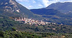 Panoramic view of Roscigno showing also Roscigno Vecchia (below in the right corner)