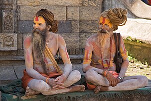 Deux Sâdhu près du temple Pashupatinath à Katmandou. (définition réelle 2 000 × 1 333)