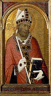 Saint Geminianus, de un pentaptico de Simone Martini (ca. 1284–1344)