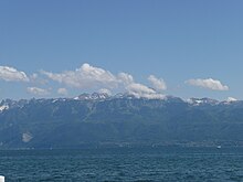 Savoyer Alpen, von Lausanne aus gesehen