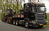 Scania R500 LA6x2HHA dragbil innan 2009 års ansiktslyft i Nederländerna.