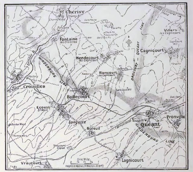 Hindenburg defences, Quéant, 1917