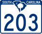 South Carolina Highway 203 işareti