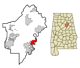 St. Clair County Alabama Incorporated and Unincorporated areas Riverside Highlighted.svg