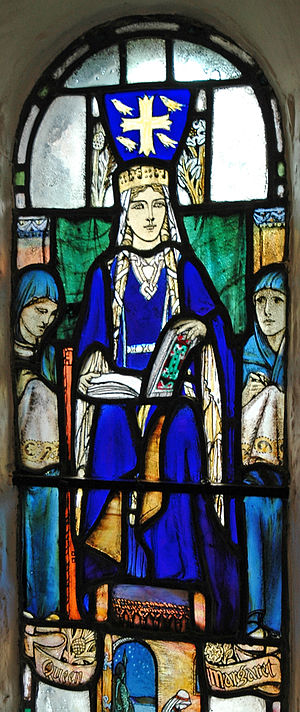 St Margaret, depicted in a stained glass window in the chapel of Edinburgh Castle