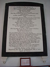 Imagem do memorial a Cooke na Igreja de St Andrew, Donhead St Andrew, em Wiltshire