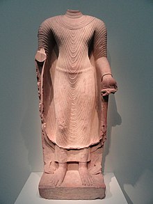Standing Buddha, Mathura Standing Buddha, Gupta dynasty, 320-485, Mathura, Uttar Pradesh, India, sandstone - Freer Gallery of Art - DSC05111.JPG