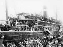 First troops leaving Townsville, Queensland, bound for Thursday Island, 1914 StateLibQld 1 85744 First troops leaving Townsville, Queensland, bound for Thursday Island, 1914.jpg