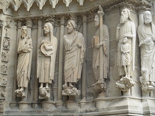 Statues Portail Sud Façade ND de Reims