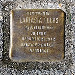 Stumbling block for Lariasia Fuchs, Emilienstrasse 22, Zwickau.JPG