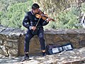 Violinista callejero en Gibralfaro, 2023-02-24.