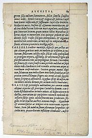 Страница от текста на Светоний, отпечатана пред 1540 г.