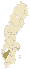 Размяшчэнне правінцыі Вестэргётланд на карце Швецыі
