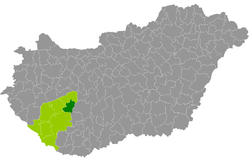 Location of the district in Hungary