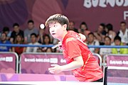 Deutsch: Tischtennis bei den Olympischen Jugendspielen 2018; Tag 9, 15. Oktober 2018; Mixed, Finale, Mixed-Doppel – Miu Hirano (JPN) gegen Sun Yingsha (CHN) 2:3 English: Table tennis at the 2018 Summer Youth Olympics at 15 October 2018 – Mixed Final, Mixed-Double – Miu Hirano (JPN) Vs Sun Yingsha (CHN) 2:3