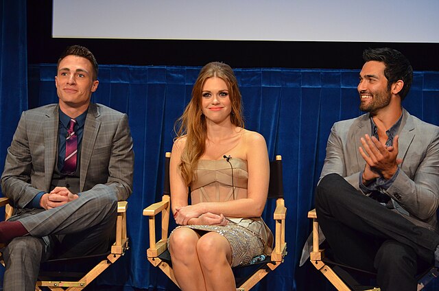 Hoechlin (right) with his Teen Wolf co-stars Colton Haynes and Holland Roden