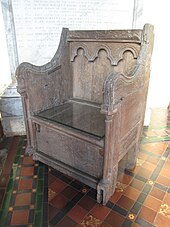 The old Flitch Chair, now preserved in St Mary's Church in Little Dunmow. TheFlitchChair.jpg