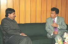 Shakeel Ahmad and Yusoff in 2005 The Deputy Minister of Communications of Brunei Darussalam, Dato Paduka Haji Yussof bin Haji Abd Hamid calls on the Minister of State for Communication and IT, Dr. Shakeel Ahmed in New Delhi on December 8, 2005.jpg