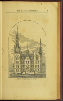 Ein Bild der Mercer University im Stadtverzeichnis von Macon für 1877