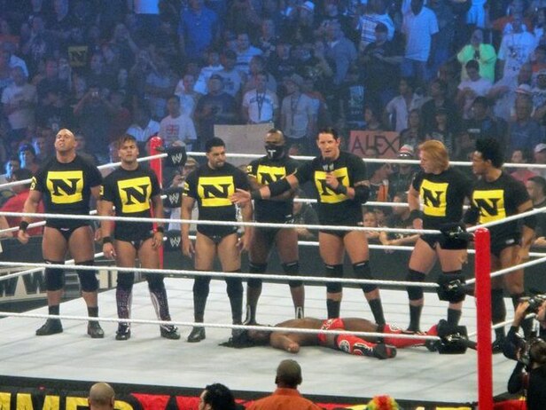 Young (far right) with the other members of The Nexus at SummerSlam