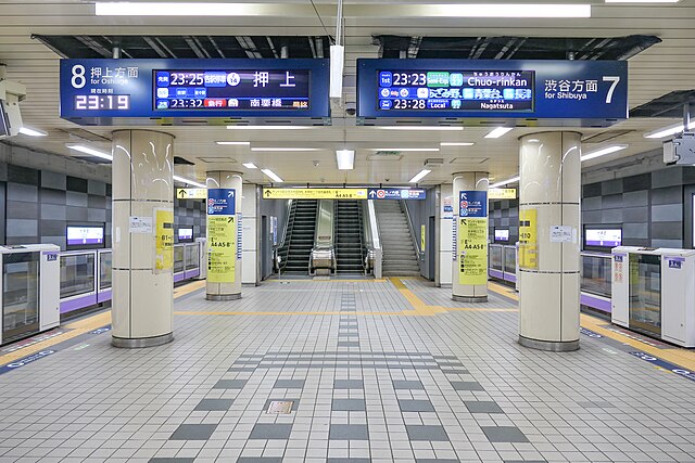 Typical Tokyo Metro station, with half-height platform doors (Ōtemachi on the Hanzōmon Line)