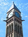 Clocktower of Toronto City Hall, E. J. Lennox, architect, 1889–99: arcading and rusticated brownstone