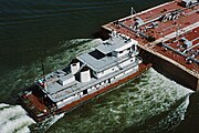 Towboat Ben McCool upbound on Ohio River with two tank barges (4 of 6) 87j085.jpg