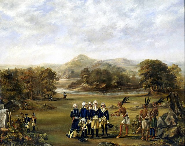 This depiction of the Treaty of Greenville negotiations may have been painted by one of Anthony Wayne's officers.