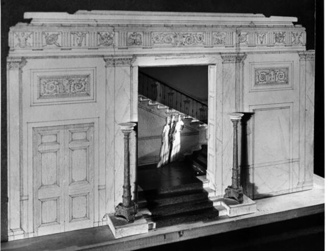 Maquette by Lorenzo Simmons Winslow showing the reorientation of the Grand Stair to the Entrance Hall during the Truman reconstruction.