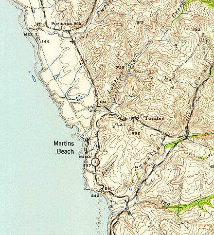 Tunitas on 1940 USGS topo map Tunitas 1940 HMB Quad.jpg