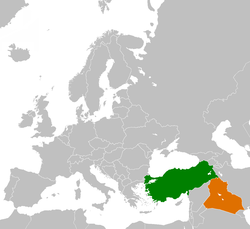 Peta mancaliakan tampekTurkey and Iraq