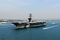 US Navy 070402-N-6326B-121 Nuclear-powered aircraft carrier USS Nimitz (CVN 68) gets underway from Naval Air Station North Island on a scheduled deployment.jpg
