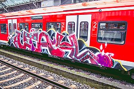 Utah graffiti on German train