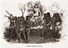 Vida y viajes de Cristóbal Colón-1852-Honores Tributados à la Reina Anacaona.png